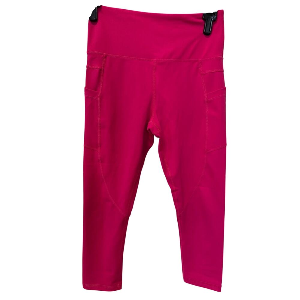Zyia Pink Light n Tight Cropped Leggings Pockets Size 4 Gym Running Crossfit